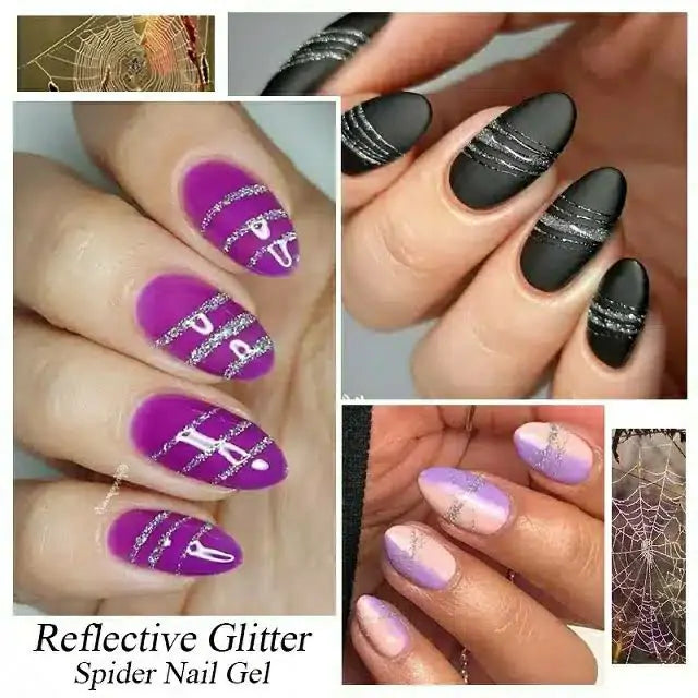 Born Pretty Silver Reflective Glitter Spider Nail Gel (5gm)
