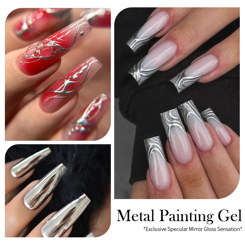 Born Pretty Super Shine Silver Metal Painting Gel (5ml)
