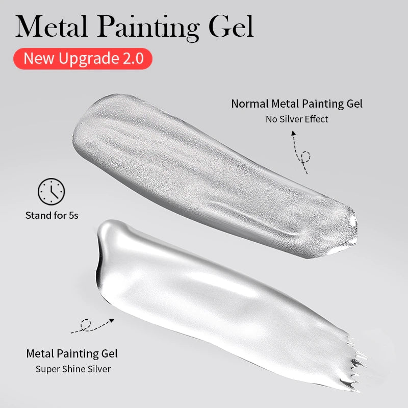 Born Pretty Super Shine Silver Metal Painting Gel (5ml)