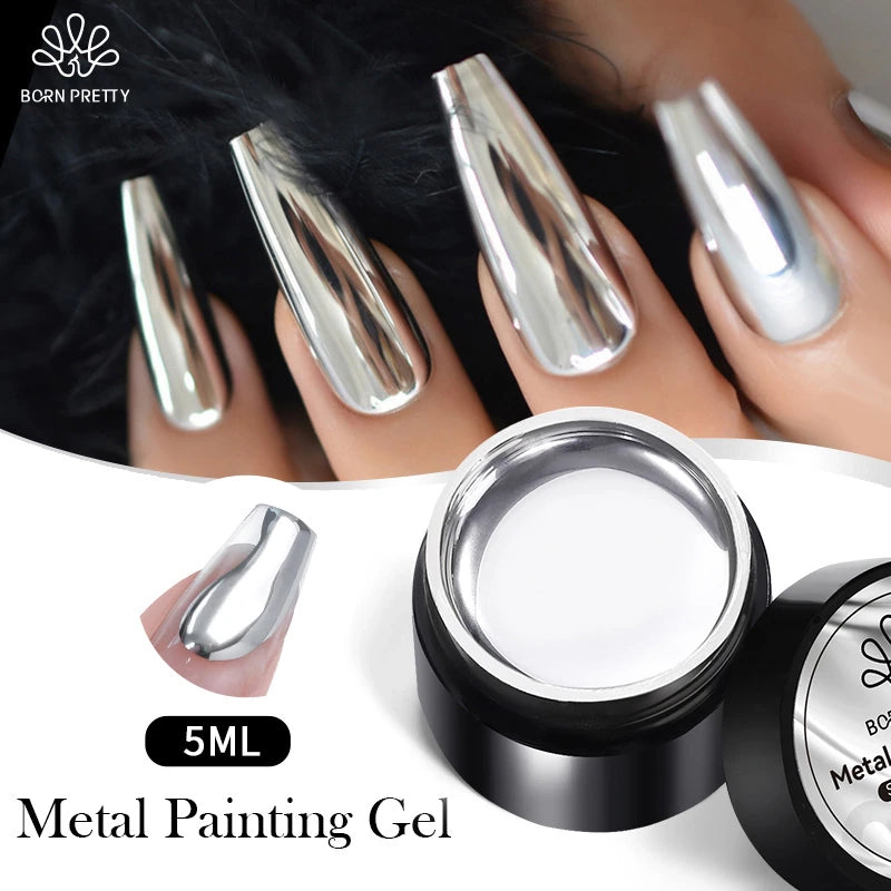 Born Pretty Super Shine Silver Metal Painting Gel (5ml)