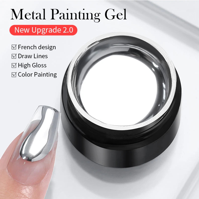 Born Pretty Super Shine Silver Metal Painting Gel (5ml)
