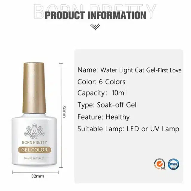 Born Pretty Water Light Cat Magnetic Gel Polish First Love MY06 (10ml)