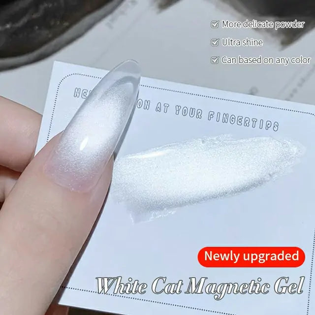 Born Pretty White Cat Magnetic Gel Polish Flowing Light White MY77 (10ml)