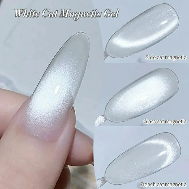 Born Pretty White Cat Magnetic Gel Polish Flowing Light White MY77 (10ml)