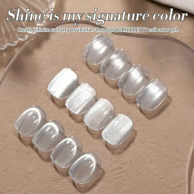 Born Pretty White Cat Magnetic Gel Polish Flowing Light White MY77 (10ml)