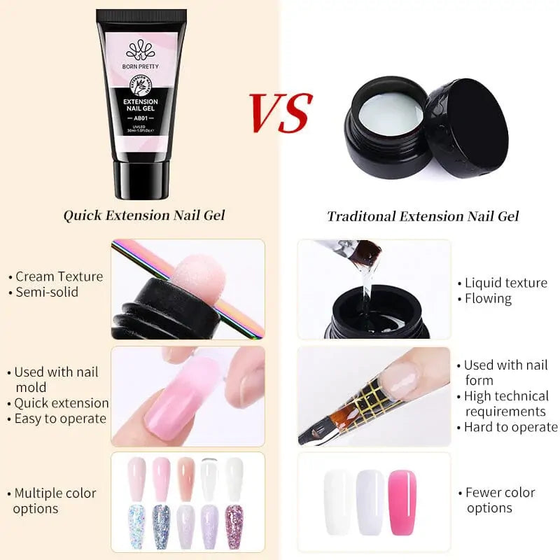 Born Pretty Nude Nail Extension Poly Gel AB03 (30ml)
