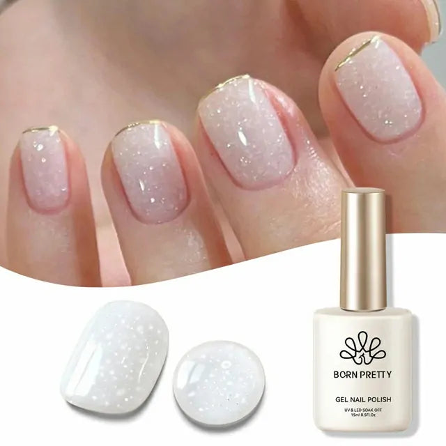 Born Pretty White Snow Glitter Jelly Gel Polish (15ml)