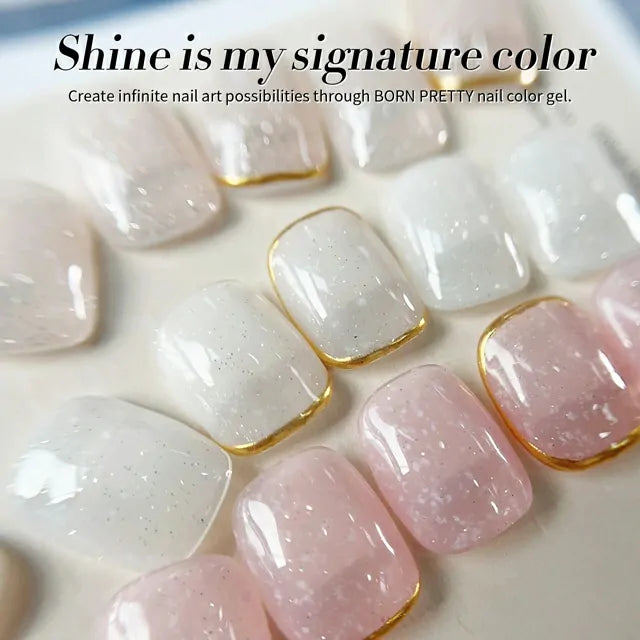 Born Pretty White Snow Glitter Jelly Gel Polish (15ml)