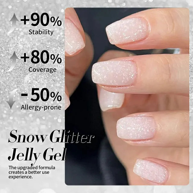 Born Pretty White Snow Glitter Jelly Gel Polish (15ml)