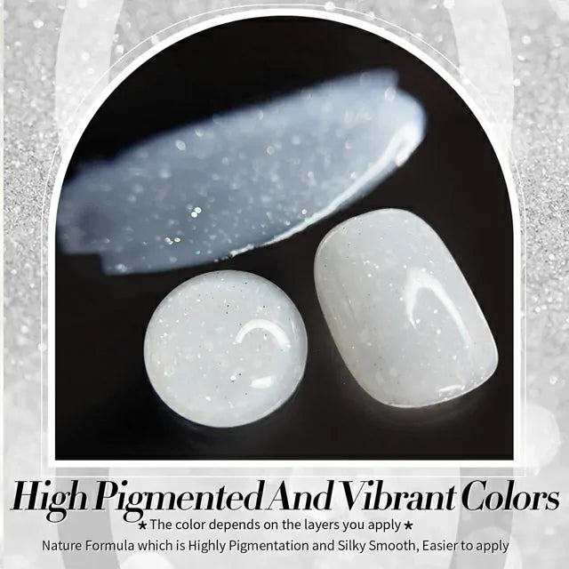 Born Pretty White Snow Glitter Jelly Gel Polish (15ml)