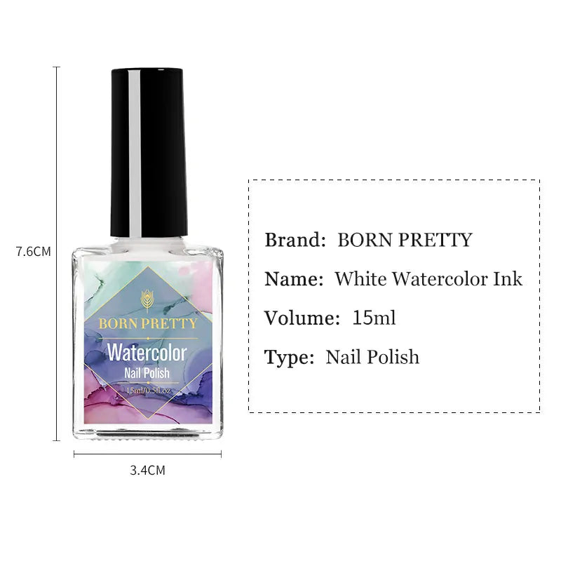 Born Pretty White Watercolor Blooming Ink (15ml)