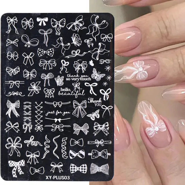 Bows Ribbons And Text Big Stamping Plate
