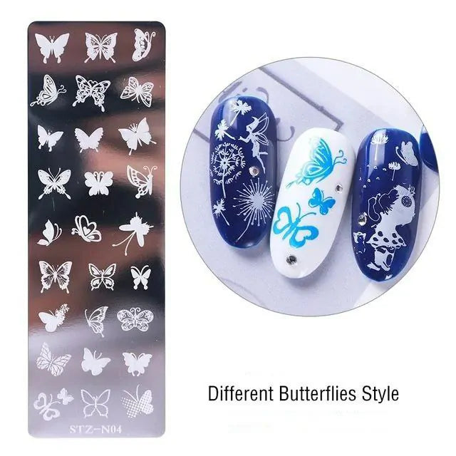 Butterflies Nail Stamping Plate (XY-N04)