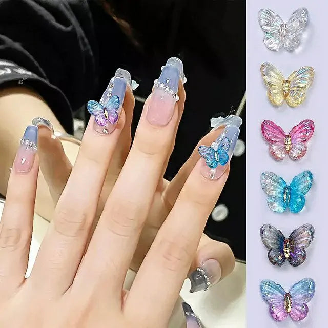 Butterfly Nail Charms Pack (20 Random Colors)