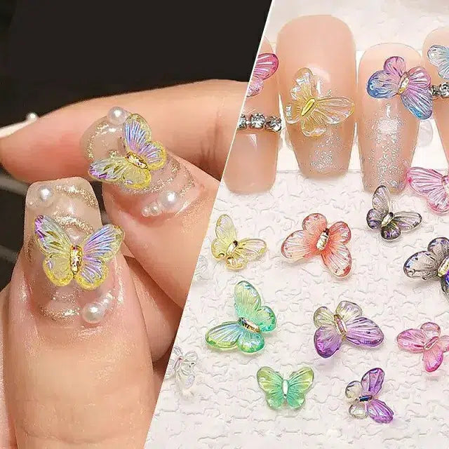 Butterfly Nail Charms Pack (20 Random Colors)