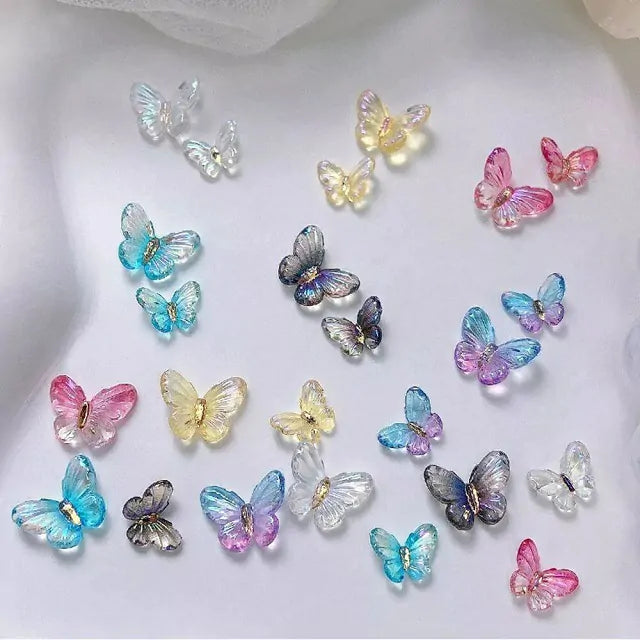 Butterfly Nail Charms Pack (20 Random Colors)