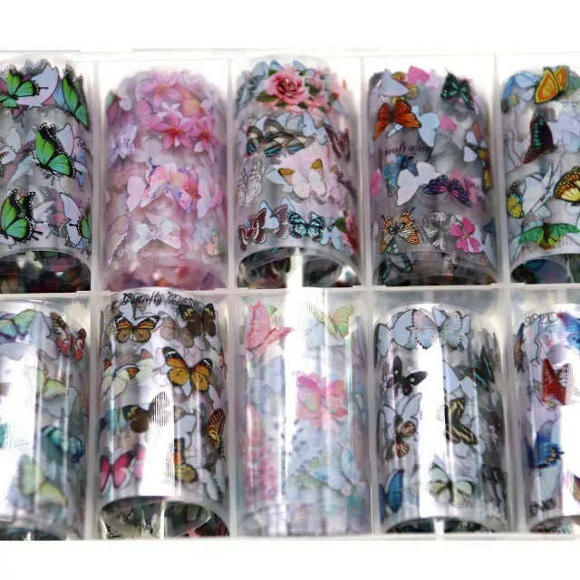 Butterfly Print Nail Transfer Foils Box