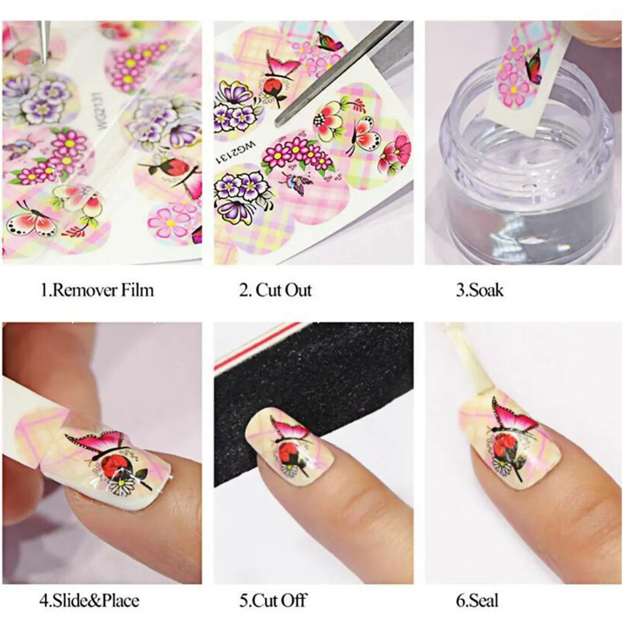 Multi Print Butterfly Water Decal Sticker Sheets (Design no. 2568)