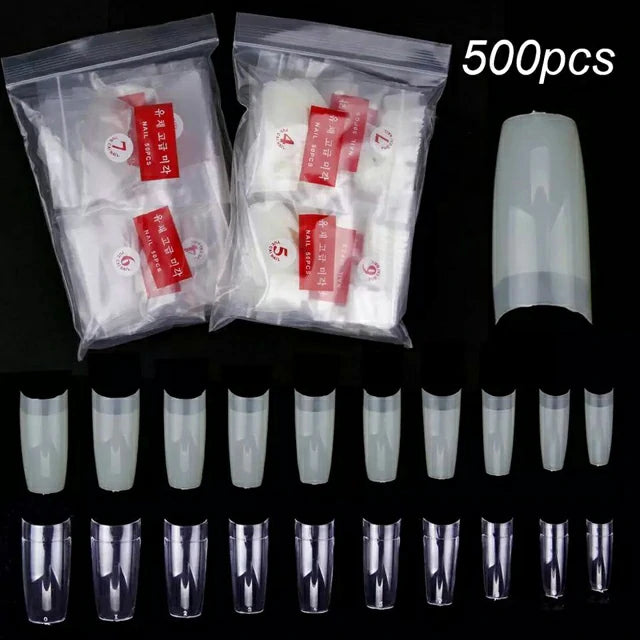 C - Cut Nail Extension Tips (Pack Of 500 Pieces)