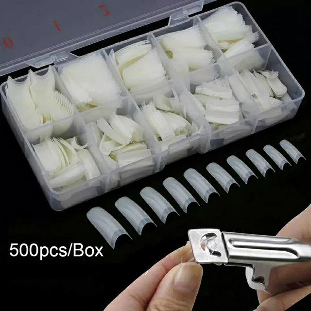 C - Cut Nail Extension Tips (Pack Of 500 Pieces)