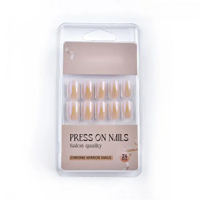 Baby Pink Pearl Salon Quality Press On Nails (Set Of 24 Nails)