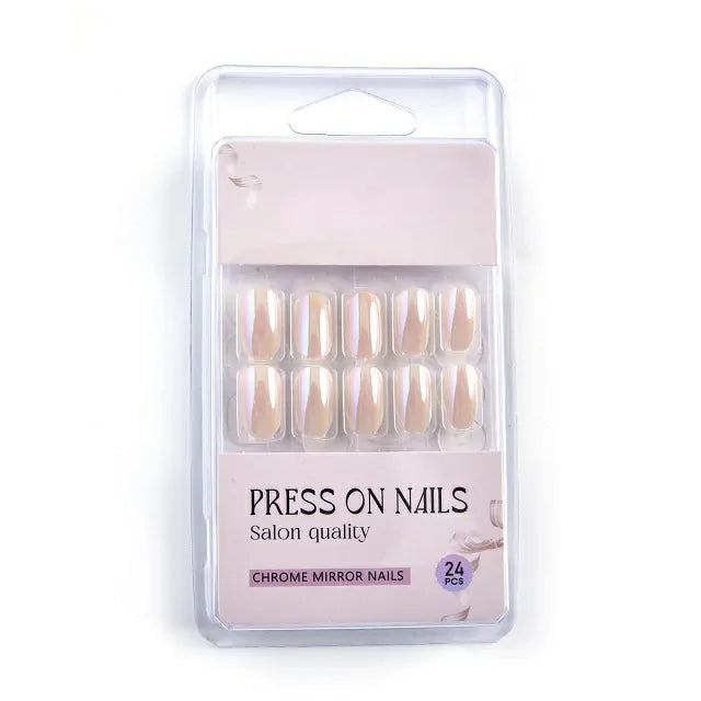 Nude Pearl Salon Quality Press On Nails (Set Of 24 Nails)