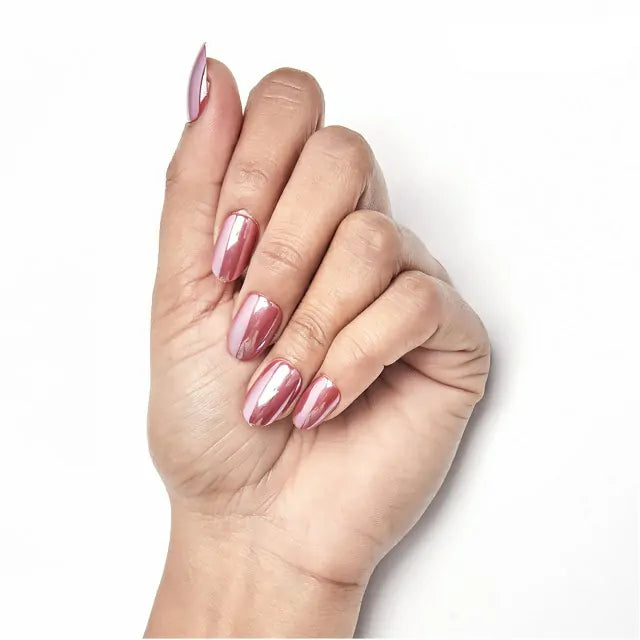 Rose Gold Pearl Salon Quality Press On Nails (Set Of 24 Nails)