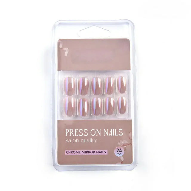Pink Pearl Salon Quality Press On Nails (Set Of 24 Nails)