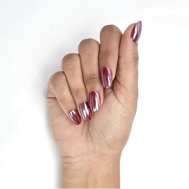 Dark Pink Pearl Salon Quality Press On Nails (Set Of 24 Nails)