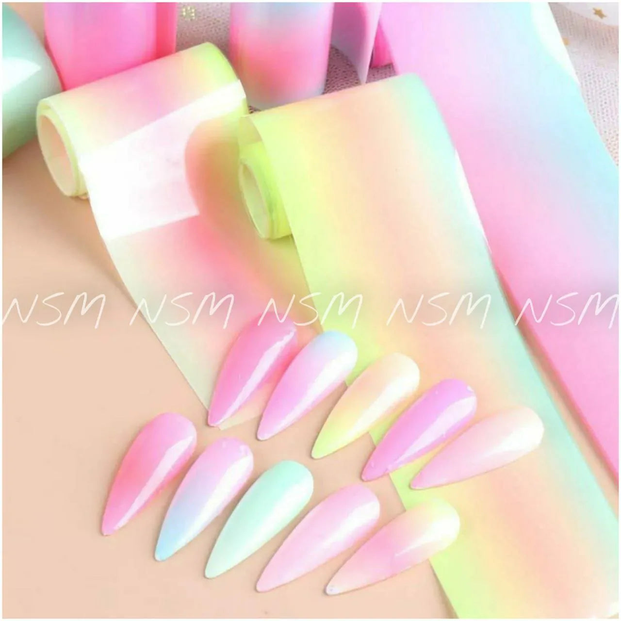 Candy Pastel Gradient Transfer Foil Box (Set Of 10 Colors)