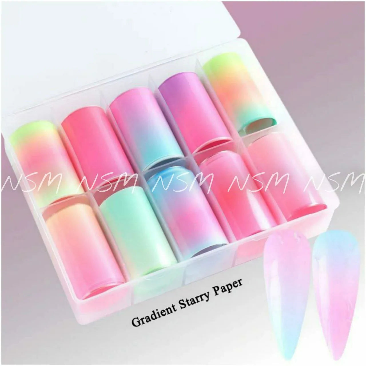 Candy Pastel Gradient Transfer Foil Box (Set Of 10 Colors)