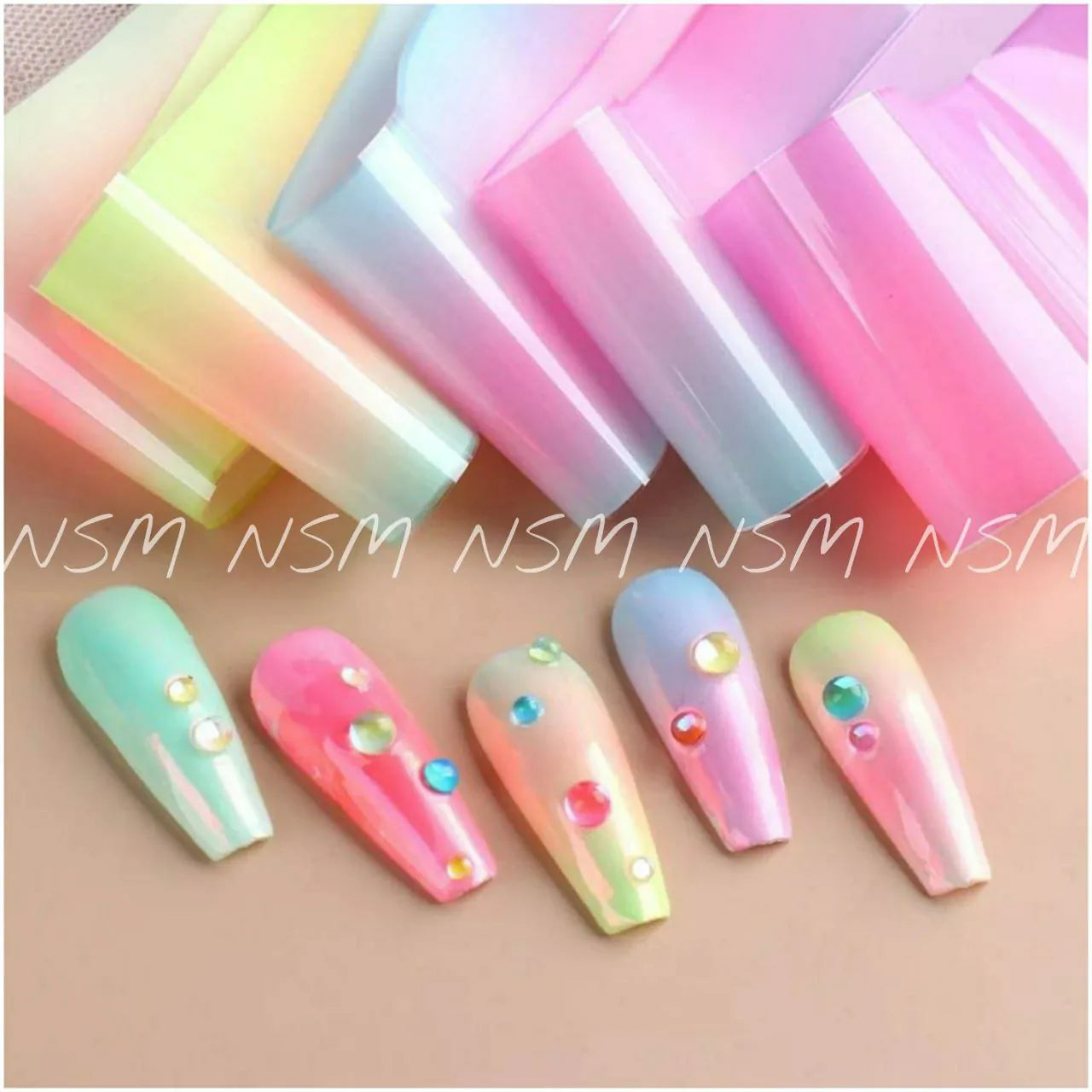 Candy Pastel Gradient Transfer Foil Box (Set Of 10 Colors)