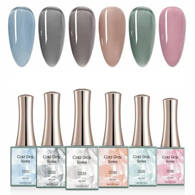 Canni Cold Gray Series Gel Polish Set (16ml)