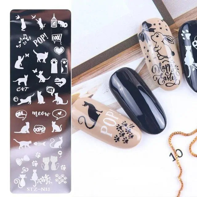 Playful Cats Nail Stamping Plate (XY-N11)