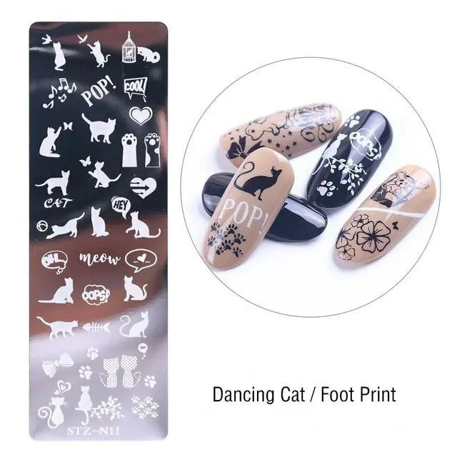 Playful Cats Nail Stamping Plate (XY-N11)