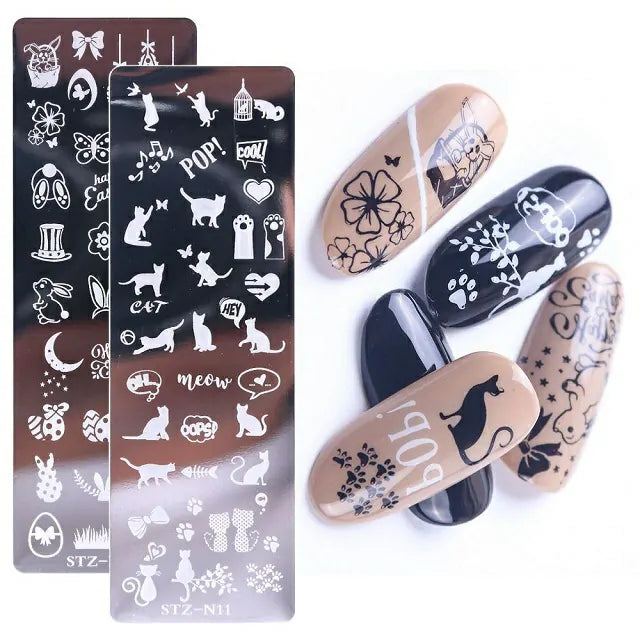 Playful Cats Nail Stamping Plate (XY-N11)