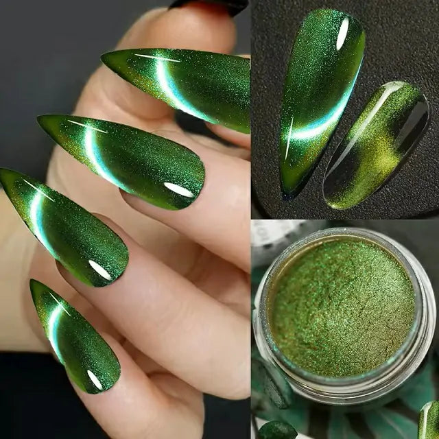 Cat Eye Magnetic Or Chrome Powder 2 in 1 (Set Of 12 Colors)