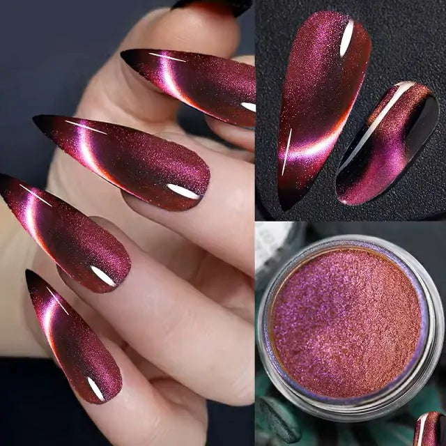 Cat Eye Magnetic Or Chrome Powder 2 in 1 (Set Of 12 Colors)