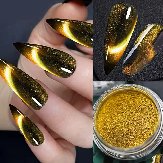 Cat Eye Magnetic Or Chrome Powder 2 in 1 (Set Of 12 Colors)