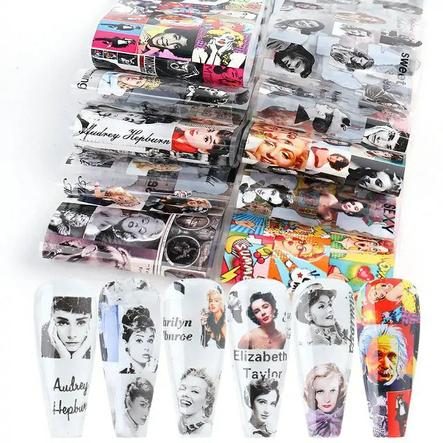 Celebrity Print Nail Transfer Foils Box