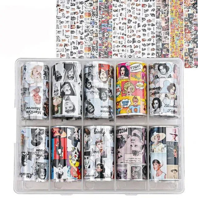 Celebrity Print Nail Transfer Foils Box