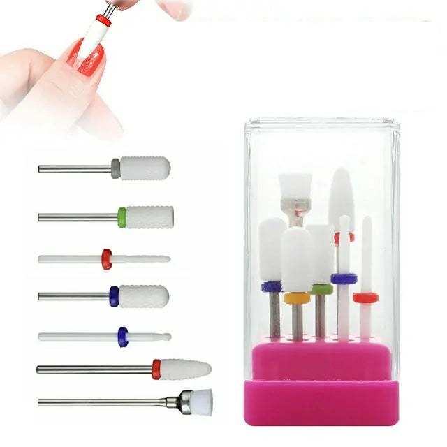 Ceramic Nail Art Drill Bits (Set Of 7 Pcs)