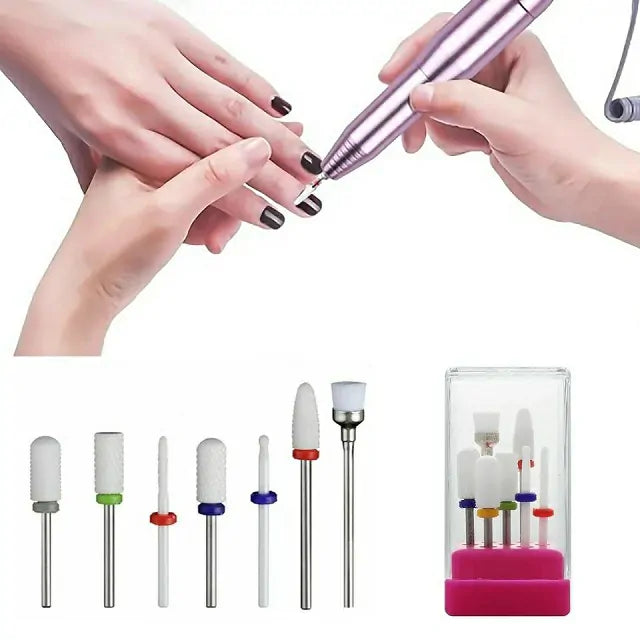 Ceramic Nail Art Drill Bits (Set Of 7 Pcs)