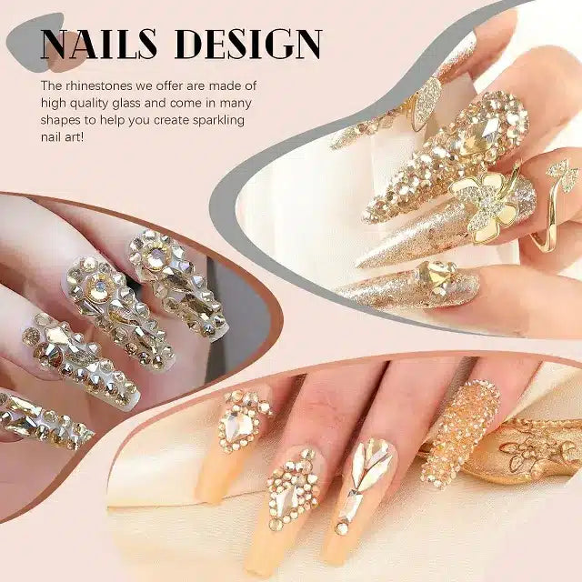 Champagne Gold Big Stones And Rhinestones Grid