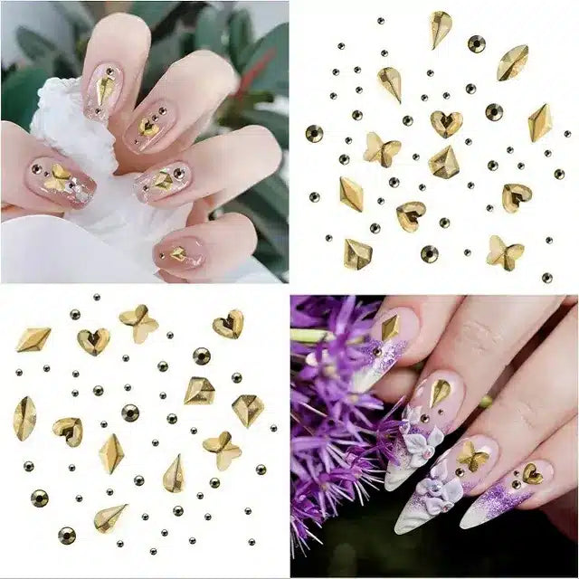 Champagne Gold Big Stones And Rhinestones Grid