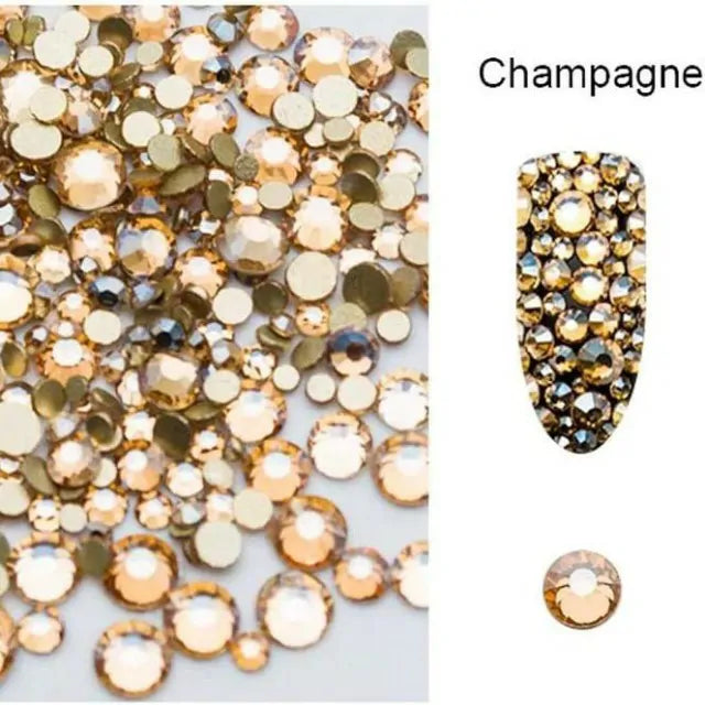 Champagne Gold Rhinestones Pack (Mix Size)