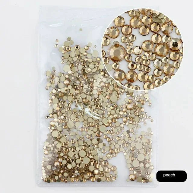 Champagne Gold Rhinestones Pack (Mix Size)