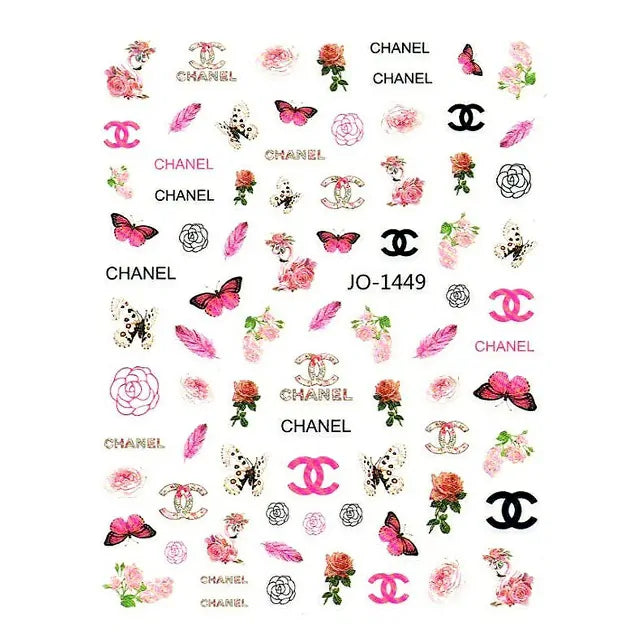 Brand Roses And Butterflies Nail Stickers Sheet (1449)