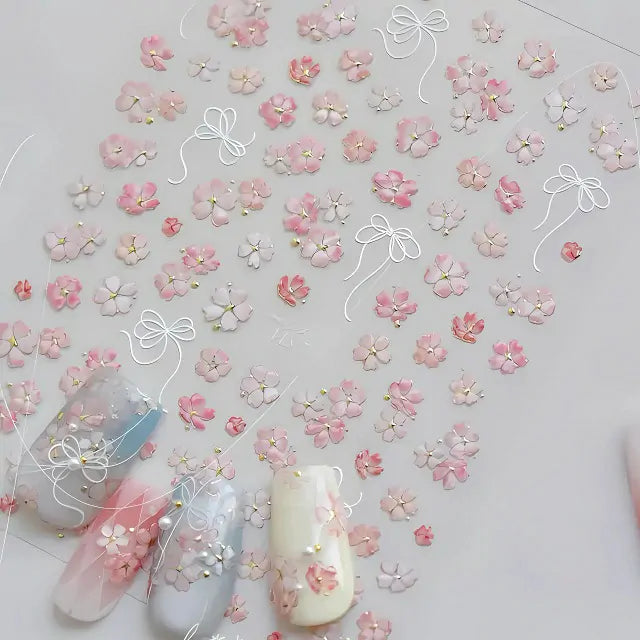 Cherry Blossom Pink Flower 5D Stickers Sheet (MS780)