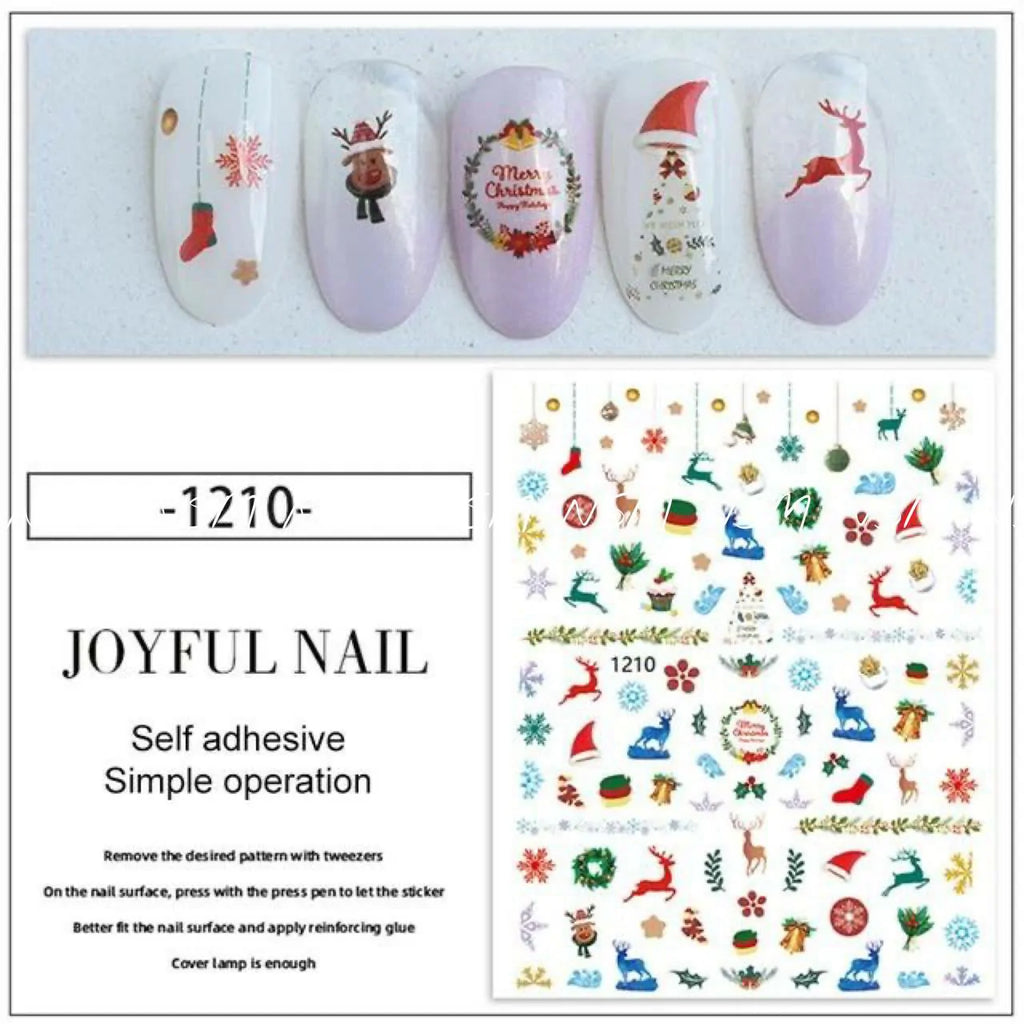 Christmas Nail Art Sticker Sheets (JO-1210)
